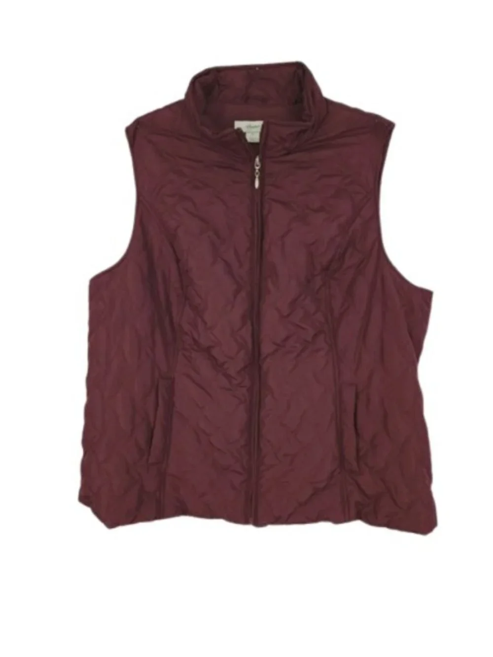 NWT CJ Banks Quilted Maroon Lightweight Puffer Vest 2X